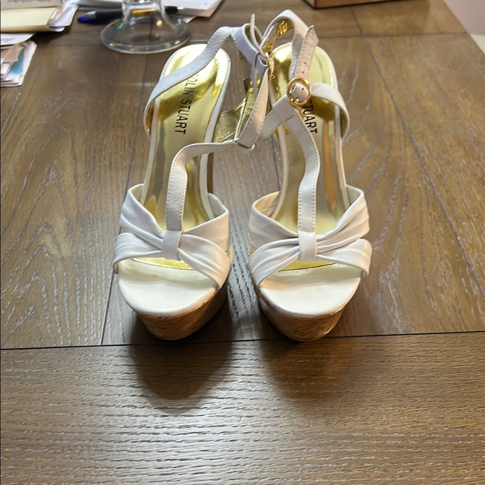 Stuart Weitzman White Platform Sandals
